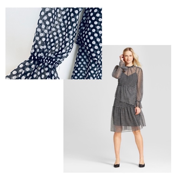 Who What Wear Polka Dot Dress - Picture 1 of 4